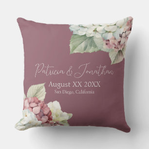 Hydrangea-Blume in Rosa und Weiß Kissen