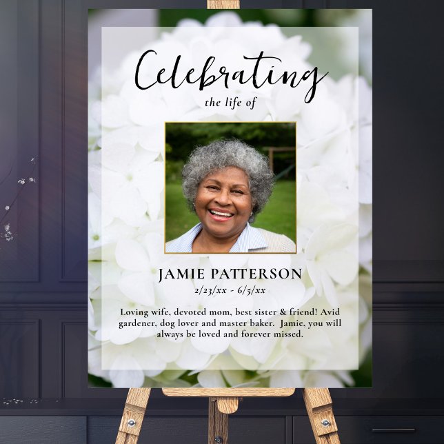 Hydrangea Blume Life Celebration Foto Beerdigung Poster (Von Creator hochgeladen)