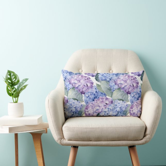 Hydrangea-Blume Pillow Lendenkissen (Stuhl )