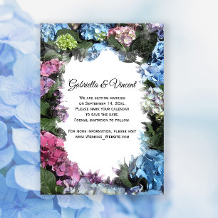 Hydrangea-Blume-Rahmen Hochzeit speichern Sie das Einladung
