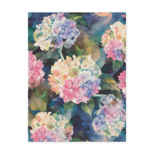 Hydrangea-Blume Wasserfarben-Muster-Leere