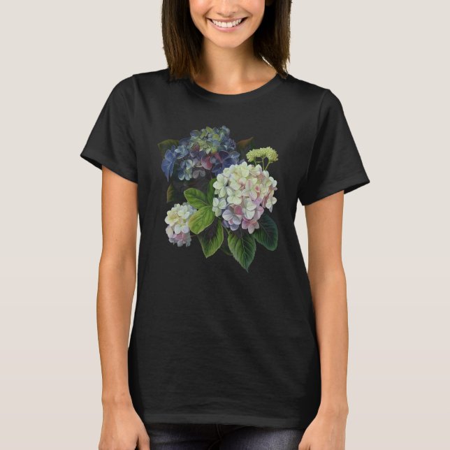 Hydrangea-Blume zum Geburtstag T-Shirt (Vorderseite)