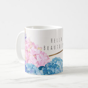 Hydrangea-Blumen & Gold Floral Chic Frühling Custo Kaffeetasse