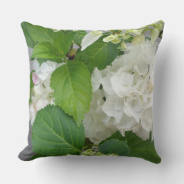 Hydrangea-Blumen-Grün-weiße Natur-Garten-Pflanzen Kissen