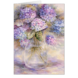 Hydrangea-Blumen-Vase-Karte | Luxe Botanical