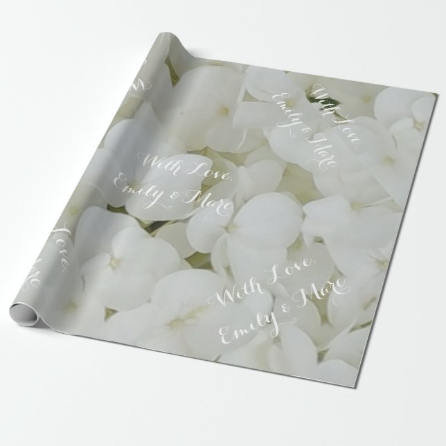 Hydrangea-Blumen-weißes romantisches mit Geschenkpapier (Ungerollt)