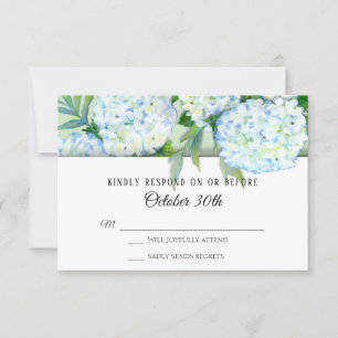 Hydrangea-Blütenminze in Blauer UAWG Hochzeit Einladung