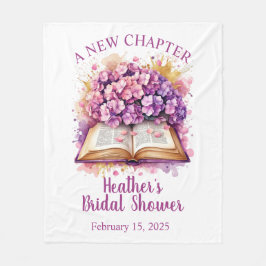 Hydrangea Book Theme Brautparty Fleece Blanket