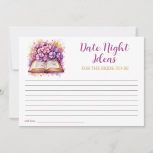Hydrangea Book Theme Date Night Card Einladung
