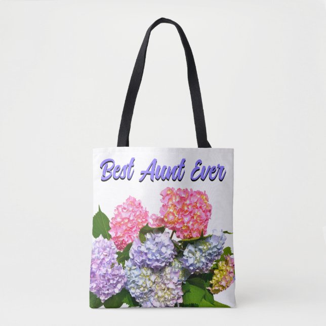 Hydrangea Bouquet Beste Tante je Tasche (Vorderseite)
