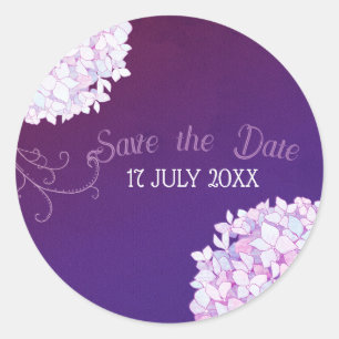 Hydrangea Bouquet Lila Wedding Runder Aufkleber