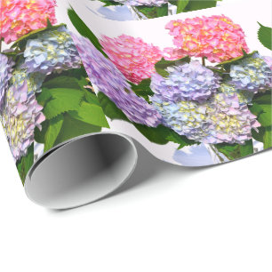 Hydrangea Bouquet, rosa, blumenreich, lila Geschenkpapier