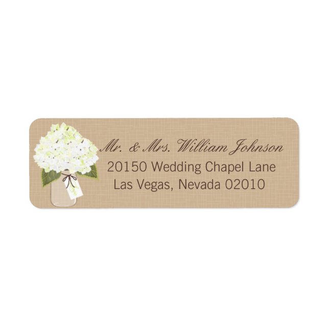 Hydrangea Bouquet Wedding Label (Vorne)