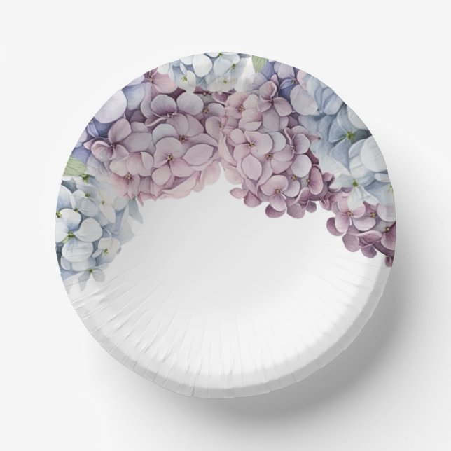 Hydrangea Brautparty Paper Bowls Pappteller (Vorderseite)