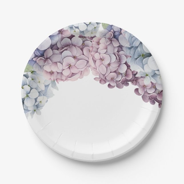 Hydrangea Brautparty Paper Teller (Vorderseite)