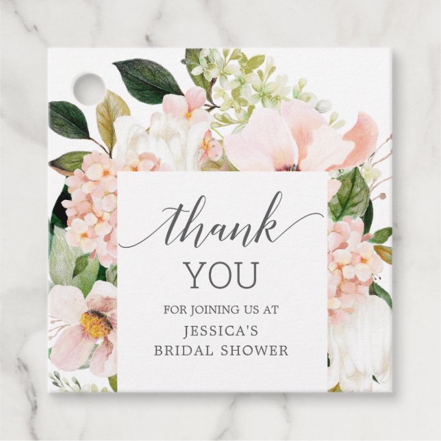 Hydrangea Brautparty Vielen Dank für Ihre Unterstü Geschenkanhänger (Vorderseite)
