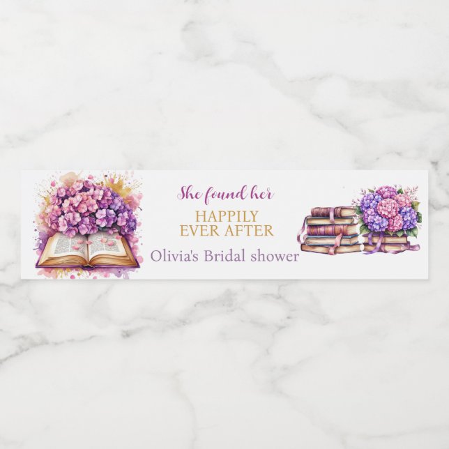 Hydrangea-Buchthema (Einzelnes Label)