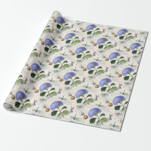Hydrangea Collage Geschenkpapier