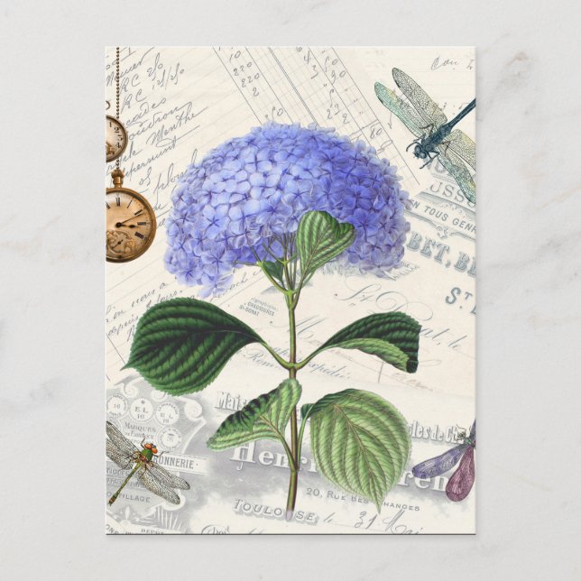 Hydrangea Collage Postkarte (Vorderseite)
