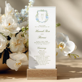 Hydrangea Crest Wedding Program Card Einladung