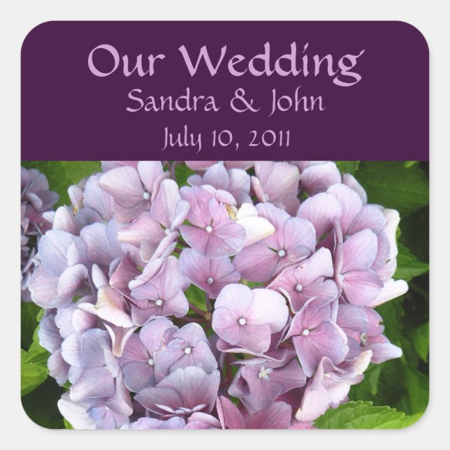 Hydrangea Custom Wedding Stickers (Vorderseite)