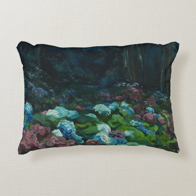 Hydrangea-Dämmerungs-Akzent-Kissen Zierkissen (Vorderseite)
