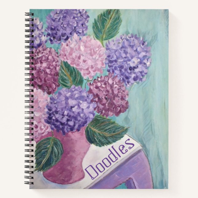 Hydrangea Doodle Sketchbook Notizbuch (Vorderseite)