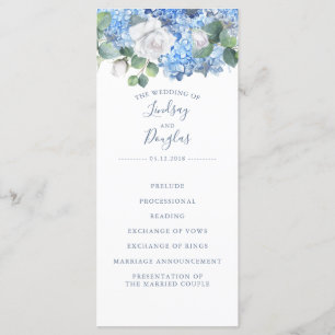 Hydrangea Dusty Blue Garden Programmes de mariage