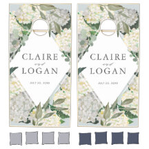 Hydrangea Dusty Blue Rhonbus Cornhole Set