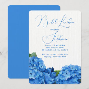 Hydrangea-Einladungen für blaues Brautparty Einladung