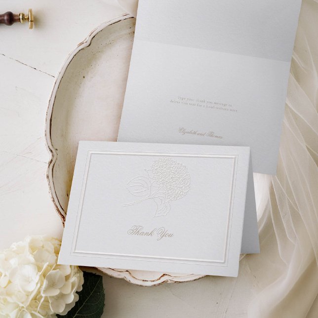 Hydrangea Elegant Classic feierliche Hochzeit Viel Dankeskarte (hydrangeas wedding folded thank you card formal traditional elegant modern classic double frame)