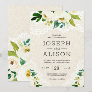 Hydrangea Elegant Klasse Bläserrasen Burlap Einladung
