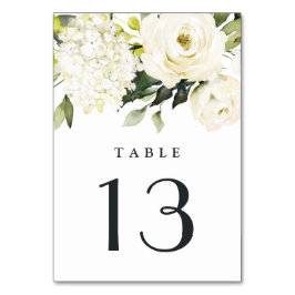 Hydrangea Elegante White Gold Rose Blumenhochzeit Tischnummer