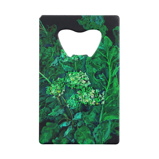 Hydrangea et Horseradish Floral Art noir et vert (Devant)