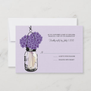 Hydrangea et Mason Jar Wedding RSVP