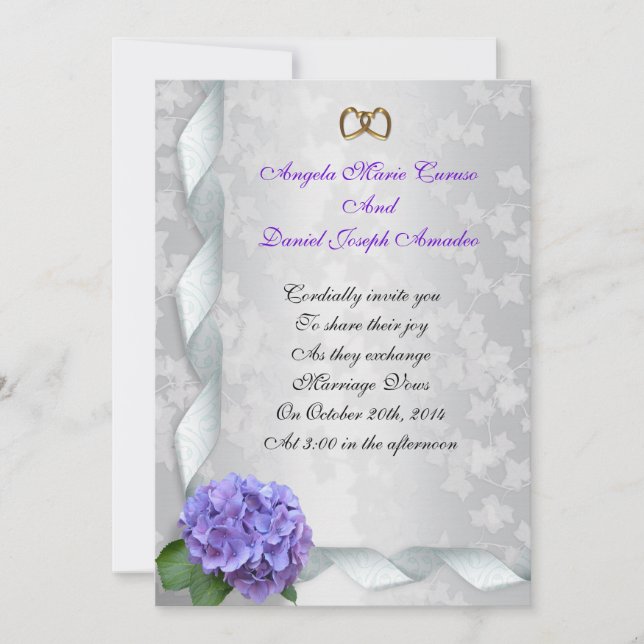 Hydrangea faire-part de mariage (Devant)