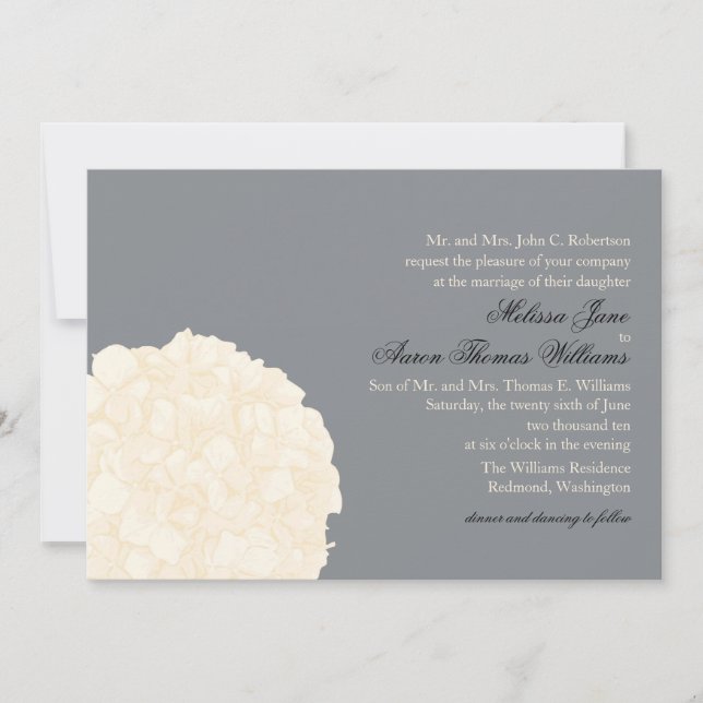 Hydrangea Faire-part de mariage - gris (Devant)