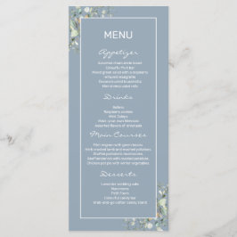 Hydrangea Farbe und grüne Blätter Flachmenü. Menükarte