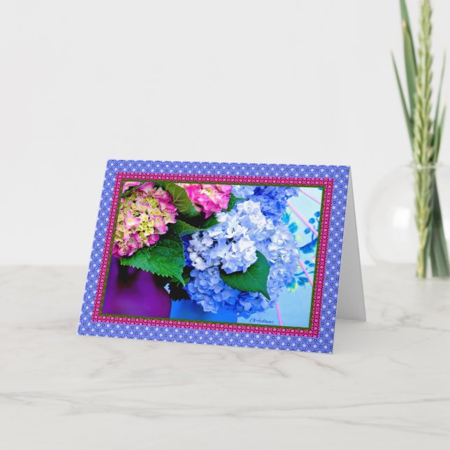 Hydrangea-Farben und Grenzen IV Karte (Vorderseite)