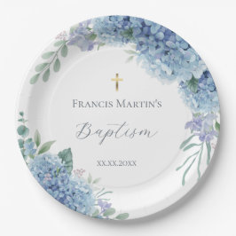 Hydrangea floral  Baptism Pappteller