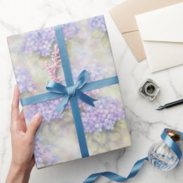 Hydrangea Floral Gift Wrap | Elegant Blue & Lilac Geschenkpapier