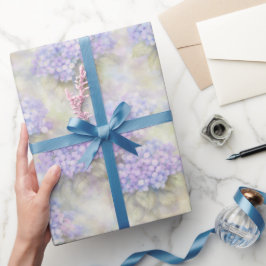 Hydrangea Floral Gift Wrap | Elegant Blue & Lilac Geschenkpapier
