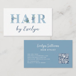 Hydrangea Floral Letters Hair Business Card Visitenkarte