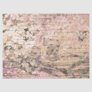 Hydrangea Floral Sepia Tan Country Vintag Wood Seidenpapier