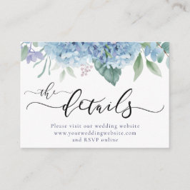 Hydrangea flowers Wedding Website Begleitkarte