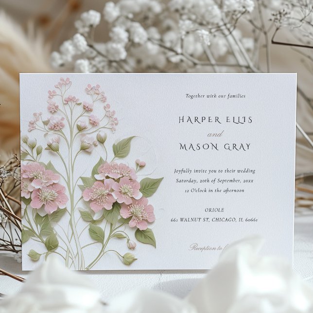 Hydrangea Garden Elegante Pastel Wedding Einladung (Von Creator hochgeladen)