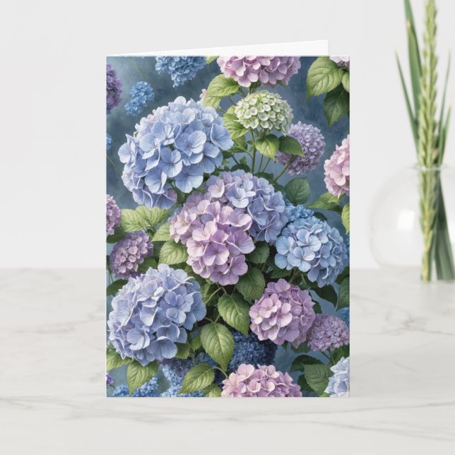 Hydrangea Garden Geburtstag Karte (Vorderseite)