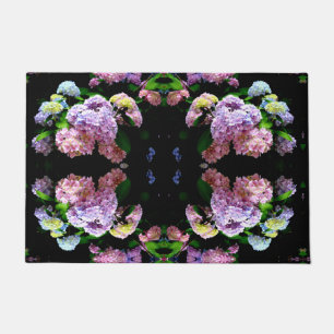 Hydrangea-Garten, rosa, blau, lila Blumen Fußmatte
