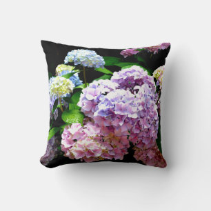 Hydrangea-Garten, rosa, blau, lila Blumen Kissen