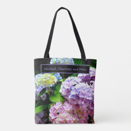 Hydrangea-Garten, rosa, blau, lila Blumen Tasche